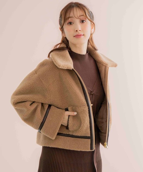 「NOELA」 ブルゾン フリー ブラウン レディース_画像4