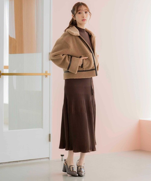 「NOELA」 ブルゾン フリー ブラウン レディース_画像6