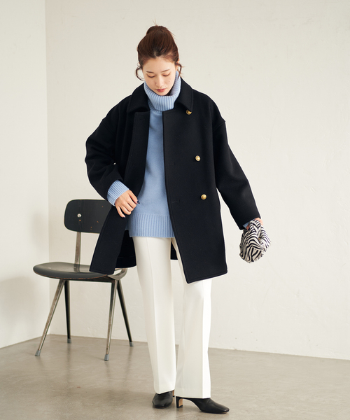 Framework ネイビー ピーコート サイズ38 FRAMeWORK（フレームワーク） ピーコート 38 ネイビー レディース