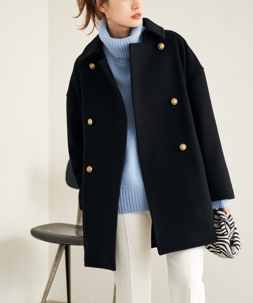 FRAMeWORK（フレームワーク） ピーコート 38 ネイビー レディース