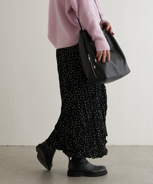 BEARDSLEY ブラック プリーツロングスカート F BEARDSLEY（ビアズリー） スカート プリーツティアードスカート