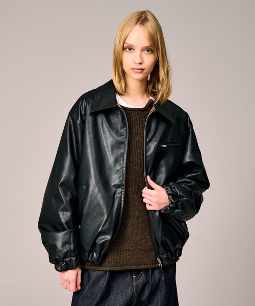 リバーシブルブルゾン レディース　黒　チェック WETTEMPT ブルゾン アウター REVERSIBLE CHECK SYNTHETIC BLOUSON