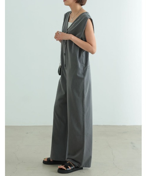 「Re:EDIT」 オールインワン SHORT グレー レディース_画像2