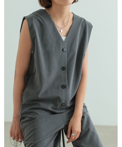 「Re:EDIT」 オールインワン SHORT グレー レディース_画像8