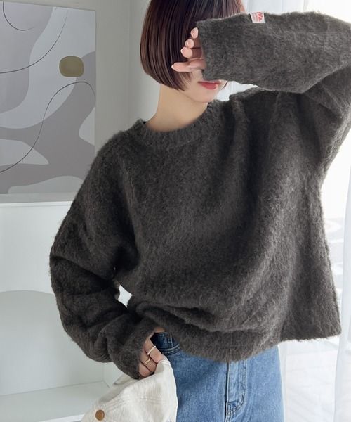 「Java」 長袖ニット MEDIUM ブラウン レディース_画像4