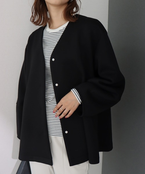 「libelle more」 ブルゾン M グレイッシュベージュ レディース_画像2