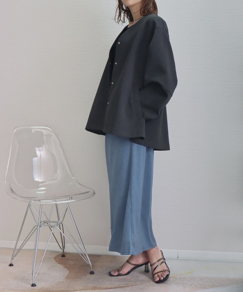 「libelle more」 ブルゾン M グレイッシュベージュ レディース_画像5