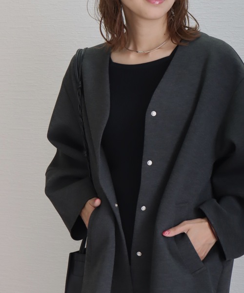 「libelle more」 ブルゾン M グレイッシュベージュ レディース_画像8