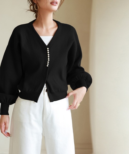 「SAISON DE PAPILLON」 ニットカーディガン M アイボリー レディース_画像2