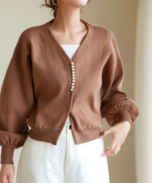 「SAISON DE PAPILLON」 ニットカーディガン M アイボリー レディース_画像6