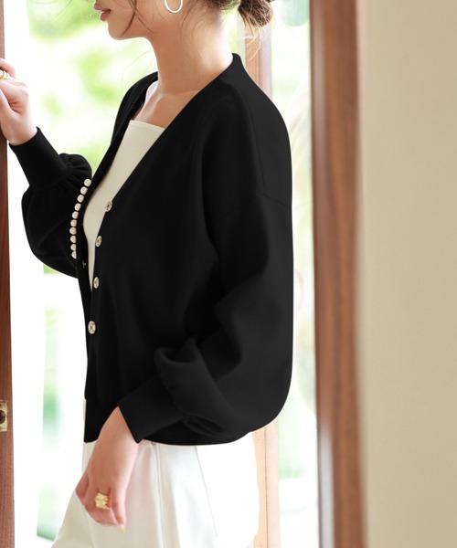 「SAISON DE PAPILLON」 ニットカーディガン M アイボリー レディース_画像7