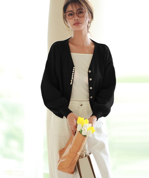 「SAISON DE PAPILLON」 ニットカーディガン M アイボリー レディース_画像9