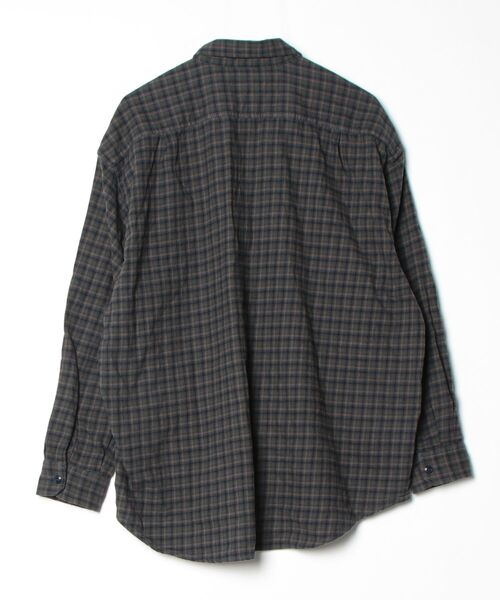 「HINSON」 チェック柄長袖シャツ S グリーン メンズ_画像2