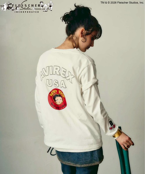 BETTY BOOP（ベティ ブープ） tシャツ 「AVIREX × Betty Boop」VARSITY