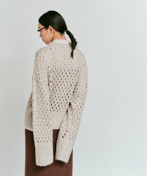 「W:Huku」 長袖ニット FREE チャコール レディース_画像9