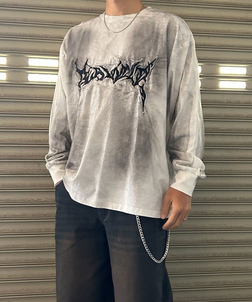 NYLAUS（ナイラス） tシャツ 「NYS」2026新作 グランジデザイン