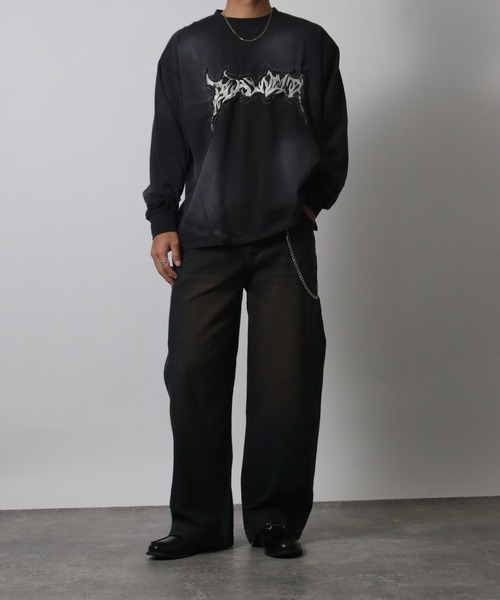 NYLAUS（ナイラス） tシャツ 「NYS」2026新作 グランジデザイン