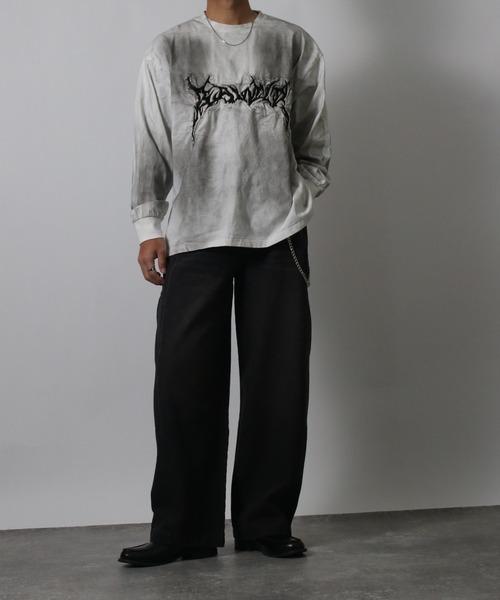 NYLAUS（ナイラス） tシャツ 「NYS」2026新作 グランジデザイン