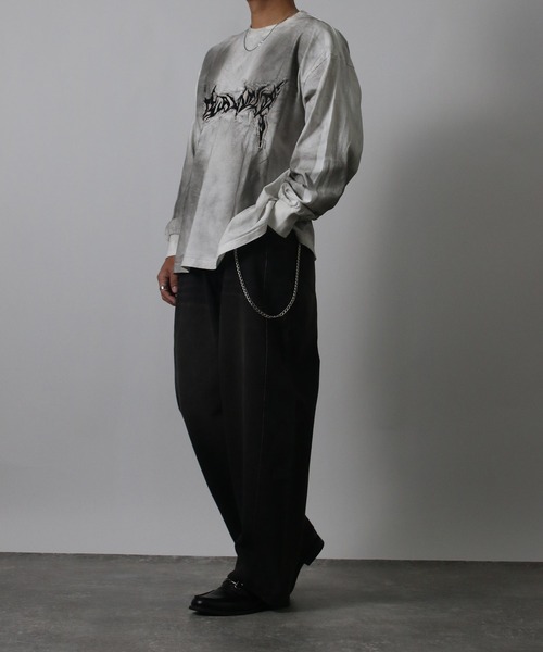 NYLAUS（ナイラス） tシャツ 「NYS」2026新作 グランジデザイン