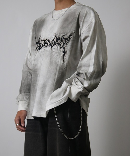 NYLAUS（ナイラス） tシャツ 「NYS」2026新作 グランジデザイン
