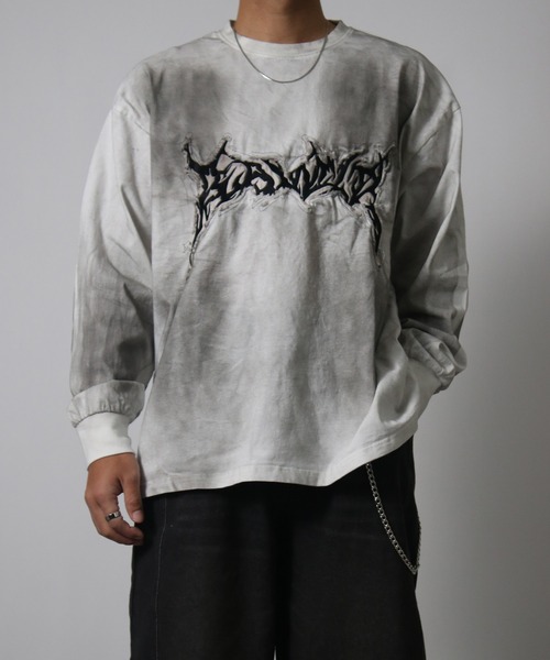 NYLAUS（ナイラス） tシャツ 「NYS」2026新作 グランジデザイン