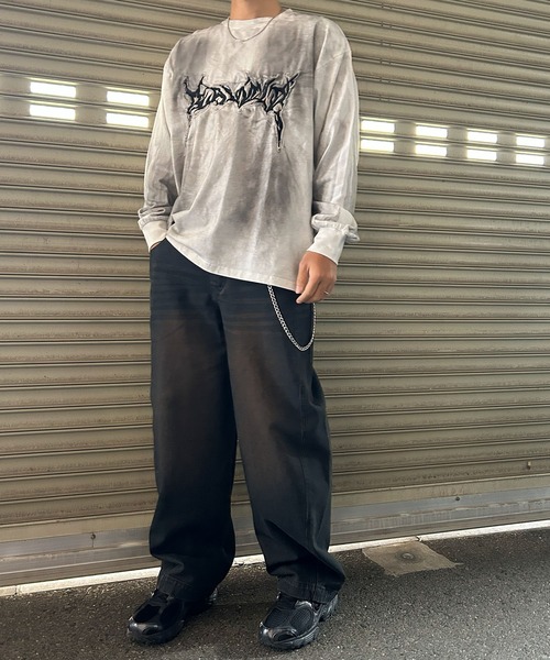 NYLAUS（ナイラス） tシャツ 「NYS」2026新作 グランジデザイン