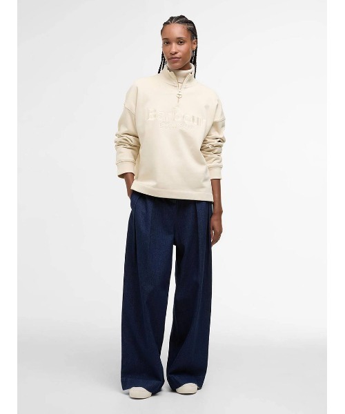 Barbour（バブアー） トレーナー スウェット Sara ハーフジップ 刺繍