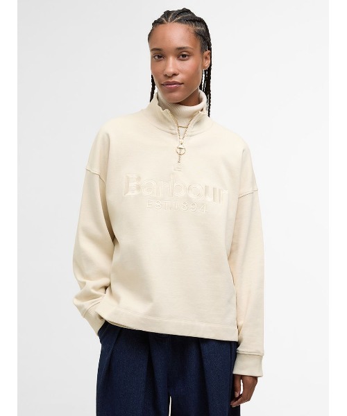 Barbour（バブアー） トレーナー スウェット Sara ハーフジップ 刺繍