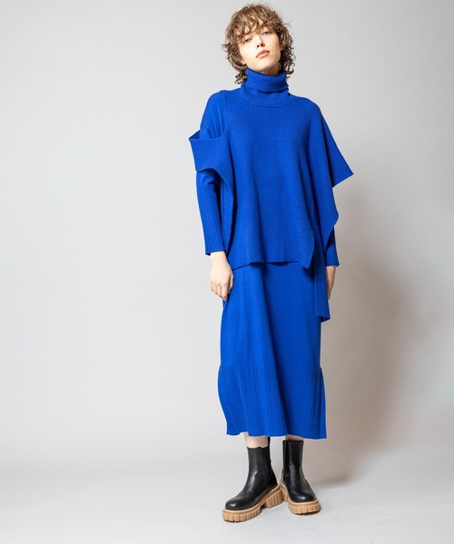 「OSMOSIS」 ニットワンピース ONE SIZE ブラック レディース_画像3