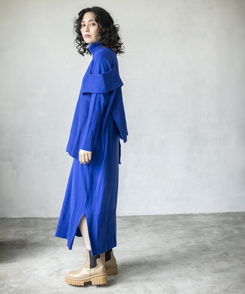 「OSMOSIS」 ニットワンピース ONE SIZE ブラック レディース_画像6