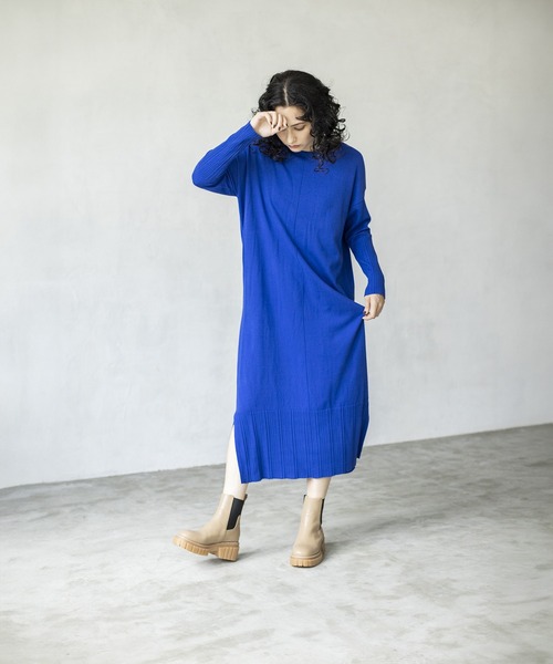「OSMOSIS」 ニットワンピース ONE SIZE ブラック レディース_画像9