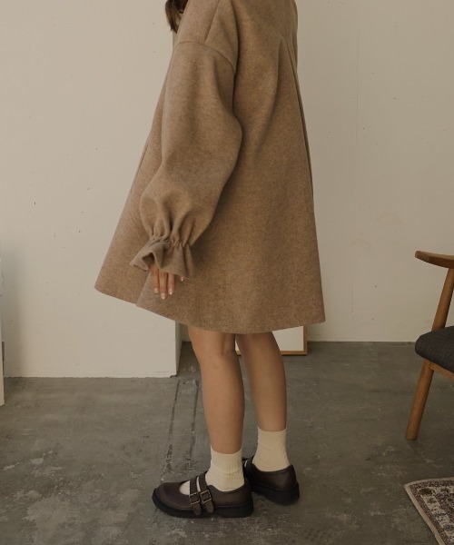 「moi tytto」 ノーカラーコート FREE モカ レディース_画像3