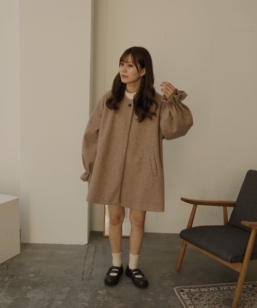 「moi tytto」 ノーカラーコート FREE モカ レディース_画像8
