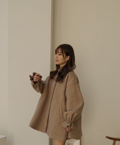 「moi tytto」 ノーカラーコート FREE モカ レディース_画像9