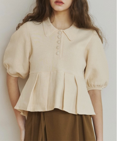 OLUN ニット セーター peplum knit tops/ペプラムニットトップス