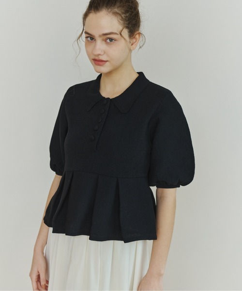 OLUN ニット セーター peplum knit tops/ペプラムニットトップス