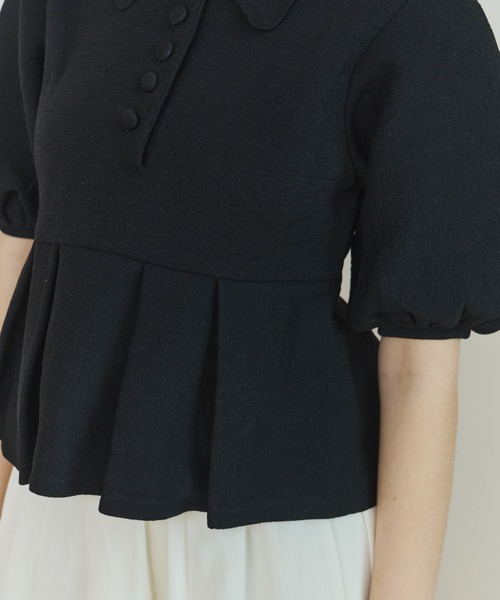 OLUN ニット セーター peplum knit tops/ペプラムニットトップス