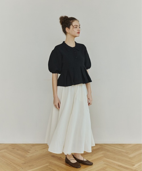 OLUN peplum knit tops/ペプラムニットトップス OLUN ニット セーター peplum knit tops/ペプラムニットトップス