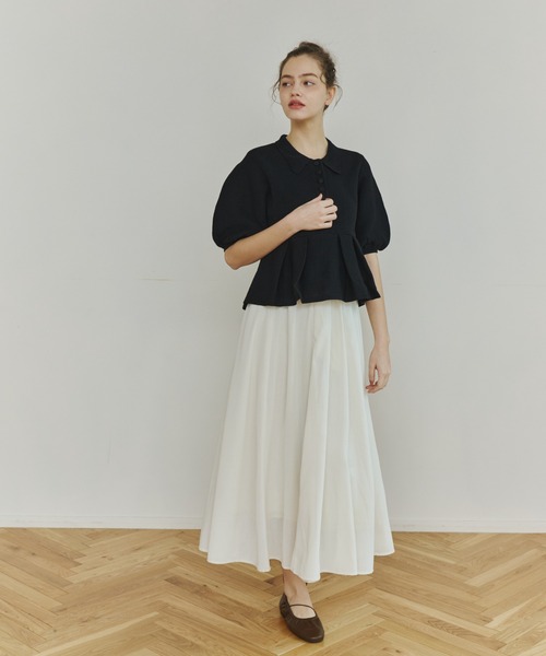 OLUN ニット セーター peplum knit tops/ペプラムニットトップス