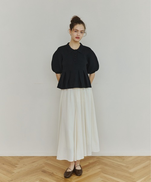 OLUN ニット セーター peplum knit tops/ペプラムニットトップス