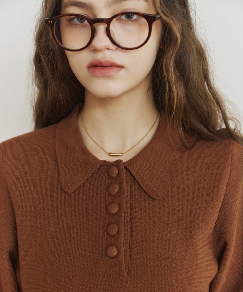 OLUN ニット セーター peplum knit tops/ペプラムニットトップス