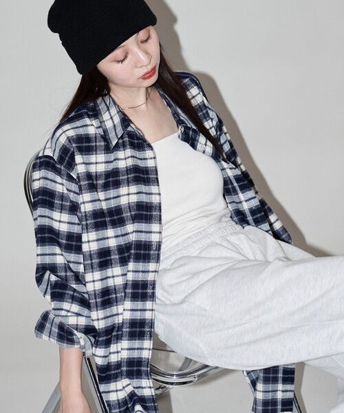 「PUBLUX」 長袖シャツ フリ- ベージュ レディース_画像2