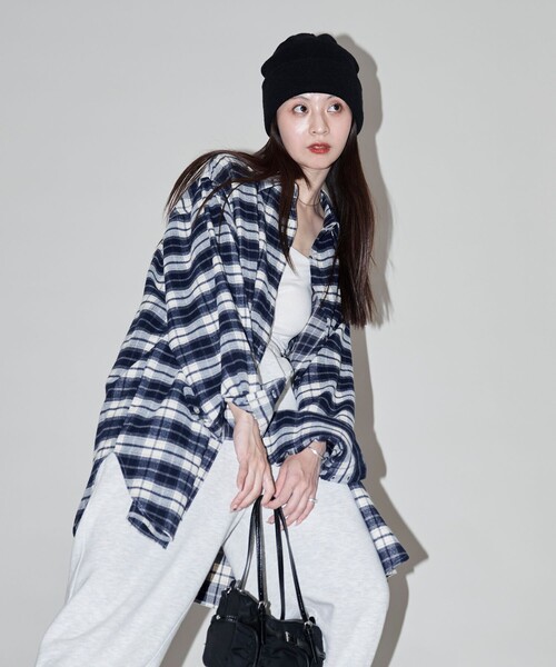 「PUBLUX」 長袖シャツ フリ- ベージュ レディース_画像6