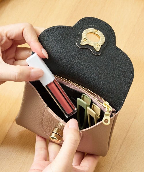 財布 猫 カードケース ポーチ イタリアンレザー 本革 ズッケロ 55518