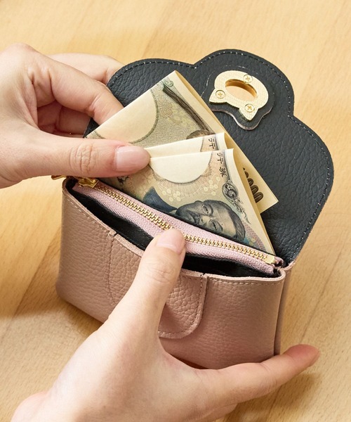 財布 猫 カードケース ポーチ イタリアンレザー 本革 ズッケロ 55518