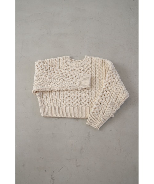 「LA PEAU DE GEM」 長袖ニット FREE アイボリー レディース_画像2