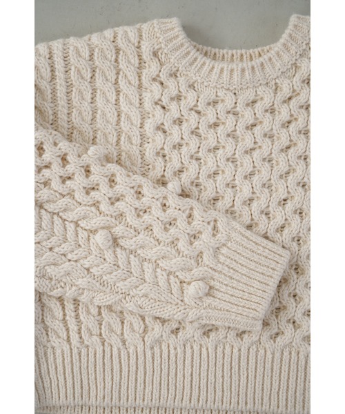「LA PEAU DE GEM」 長袖ニット FREE アイボリー レディース_画像4