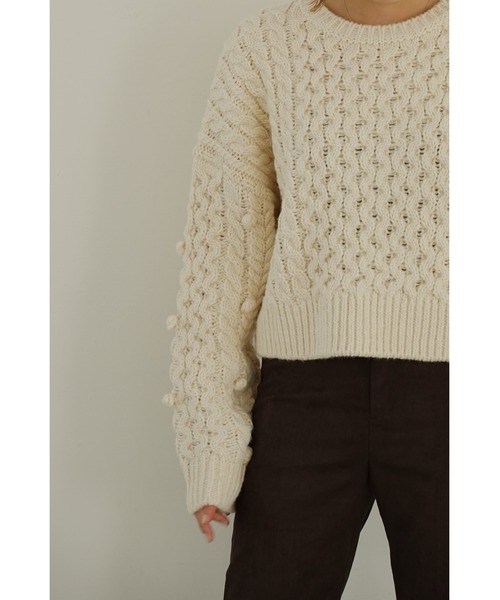 「LA PEAU DE GEM」 長袖ニット FREE アイボリー レディース_画像6