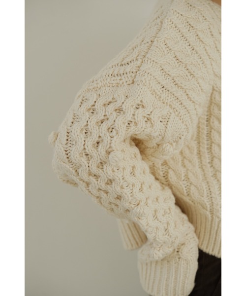 「LA PEAU DE GEM」 長袖ニット FREE アイボリー レディース_画像7