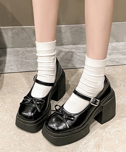 ブラック パンプス ローファー メリージェンタイプ KATIM 37 WEB限定デザイン】フラットメリージェーンパンプス/640005 極備品 靴